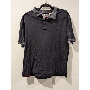 Robert Graham Men's XL Skull Roses Logo‎ Black Polo Golf Streetwear Soft
